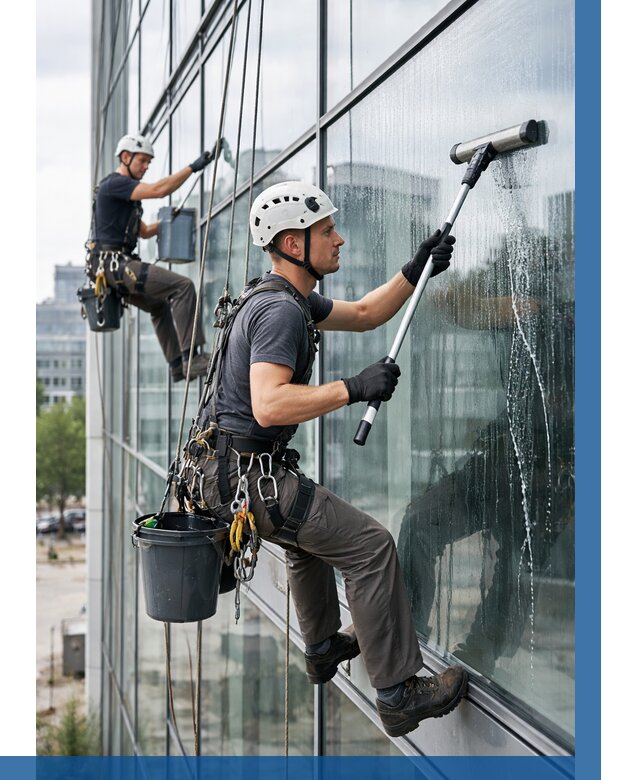 Мойка витражей альпинистами в Канаше от 719 р. под ключ|ВЫСОТНИК-Кна