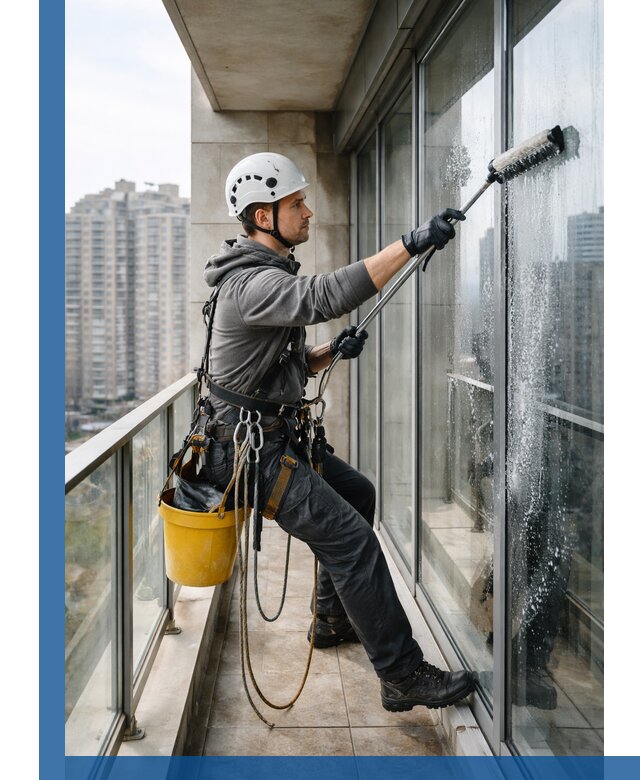 Профессиональная мойка балконного остекления в Канаше