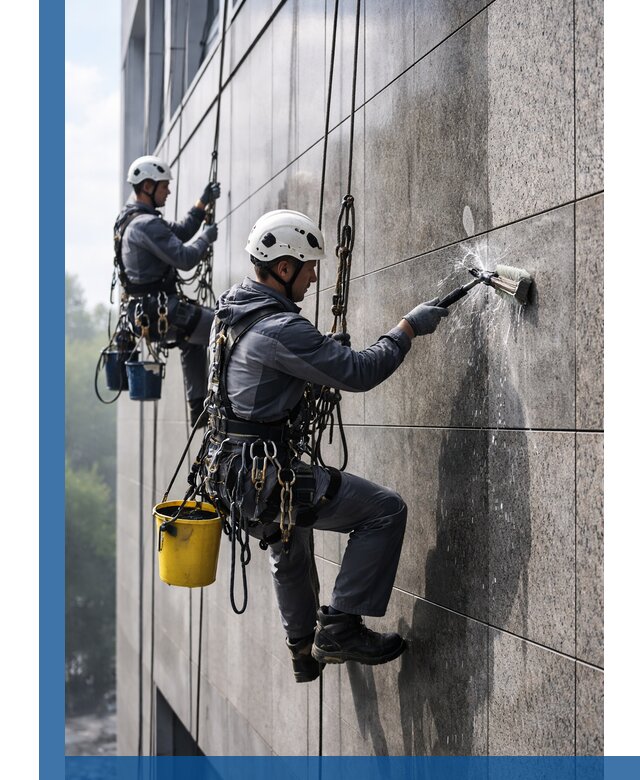 Профессиональная мойка фасада из керамогранита в Канаше