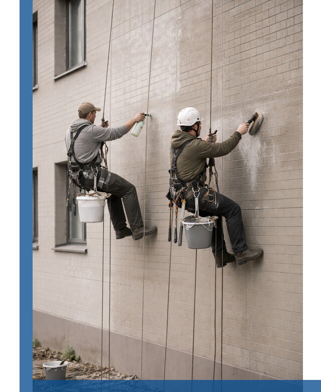 Удаление высолов с фасада зданий в Канаше без повреждений и следов