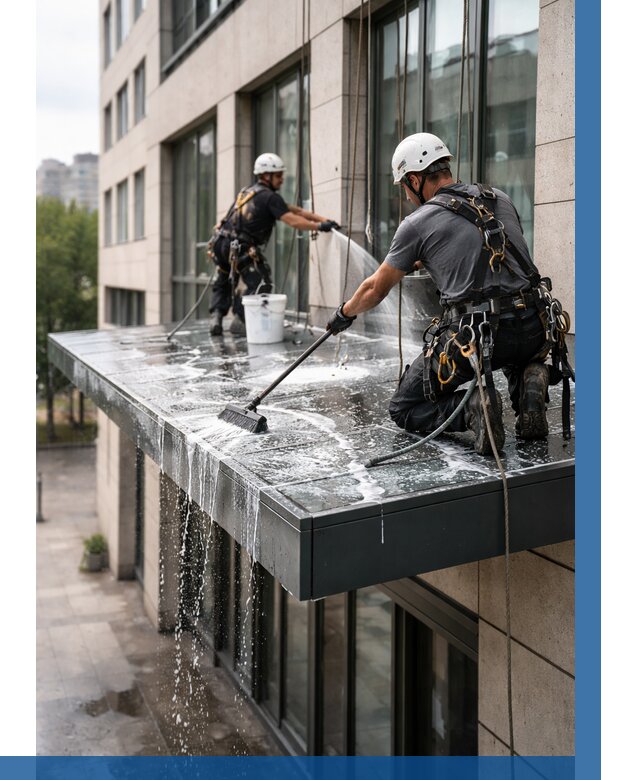 Мойка козырьков и навесов в Канаше от 3595 р. | ВЫСОТНИК-Кна