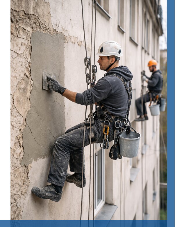 Восстановление штукатурки фасада в Канаше от 1233 р. | ВЫСОТНИК-Кна