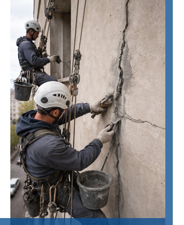 Заделка трещин на фасаде в Канаше от 924 р. | ВЫСОТНИК-Кна