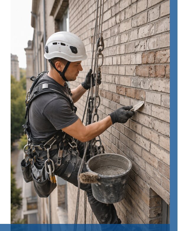 Ремонт кирпичной кладки фасада в Канаше от 1849 р. | ВЫСОТНИК-Кна