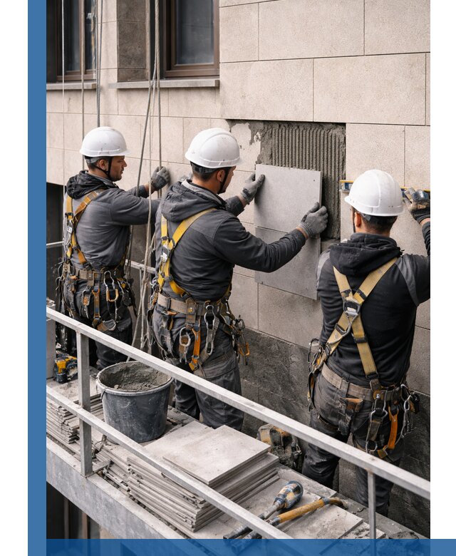 Ремонт облицовки фасада плиткой в Канаше с гарантией