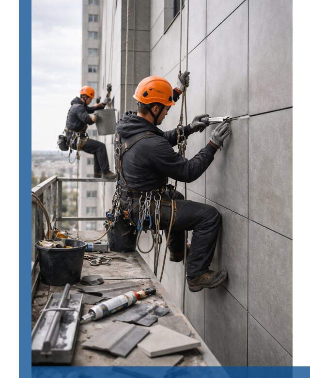 Профессиональный ремонт фасада из керамогранита в Канаше