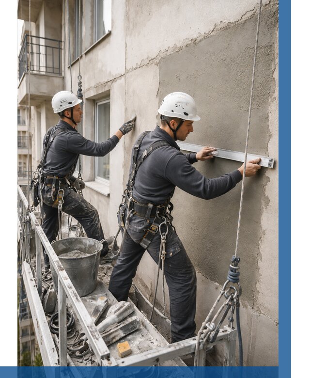 Штукатурка фасада на высоте в Канаше от 924 р. | ВЫСОТНИК-Кна