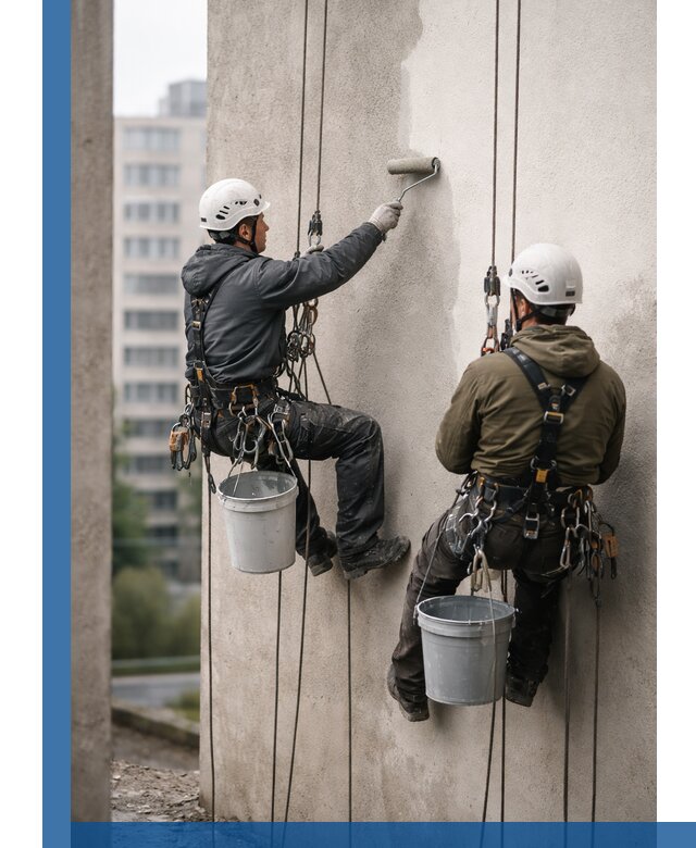 Покраска фасадов высотными альпинистами в Канаше с гарантией