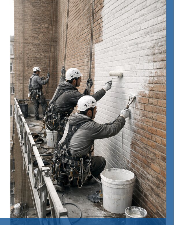 Покраска кирпичного фасада в Канаше от 360 р. | ВЫСОТНИК-Кна