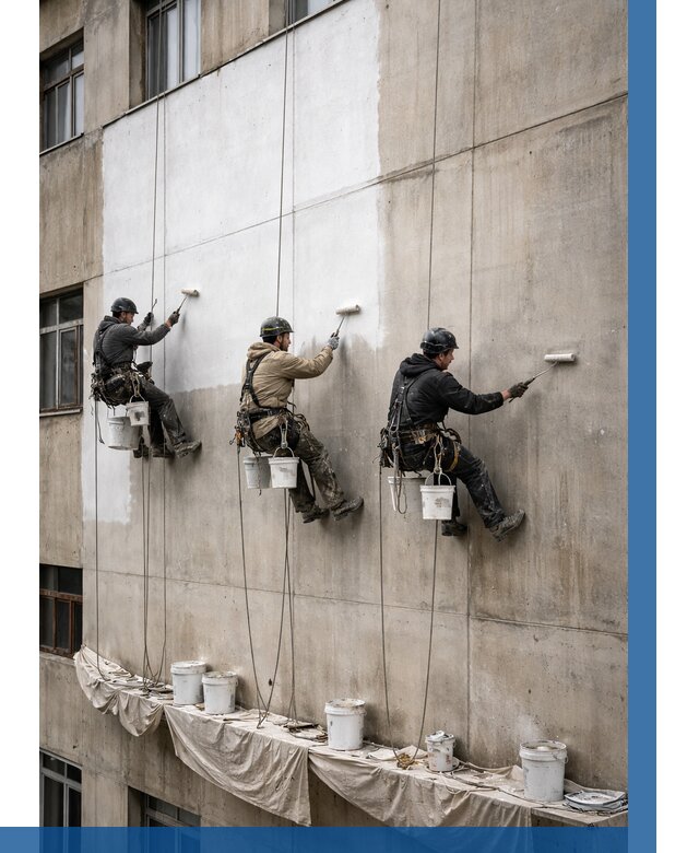 Покраска бетонного фасада в Канаше от 360 р за м2 | ВЫСОТНИК-Кна