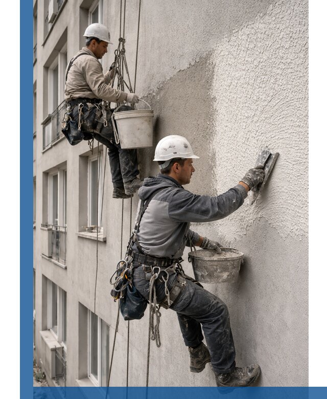 Нанесение декоративной штукатурки короед на фасад в Канаше