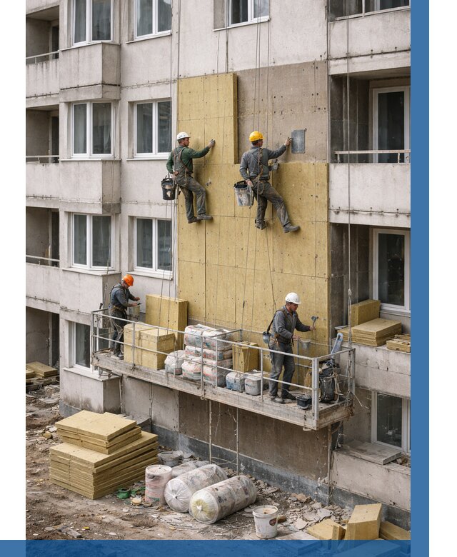 Утепление фасада минватой в Канаше от 1541 р. | ВЫСОТНИК-Кна