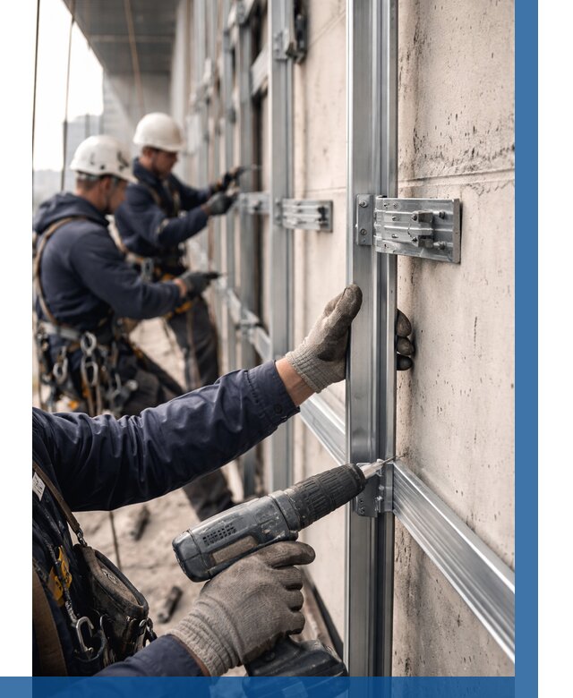 Монтаж подсистемы вентфасада в Канаше от 873 р. | ВЫСОТНИК-Кна