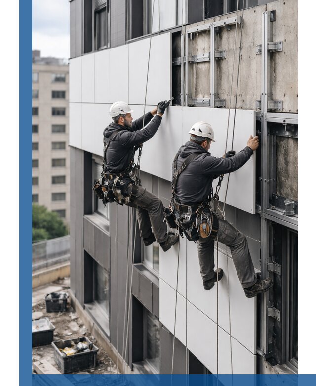 Монтаж композитных панелей фасада в Канаше под ключ