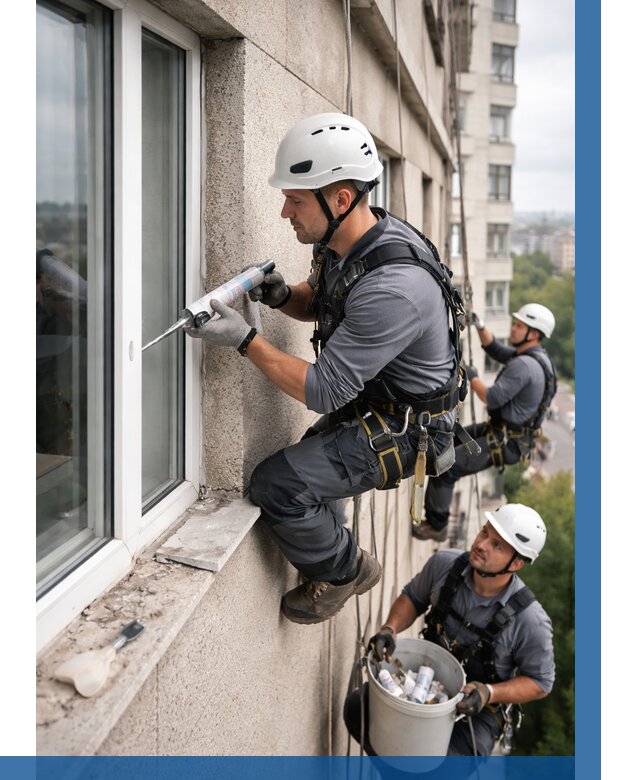 Герметизация оконных швов снаружи в Канаше от 1541 р. | ВЫСОТНИК-Кна