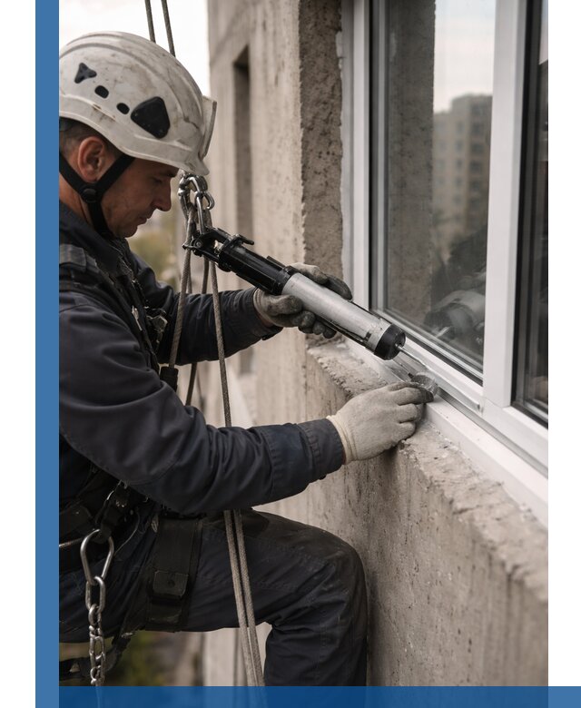 Герметизация оконных швов снаружи в Канаше профессионально