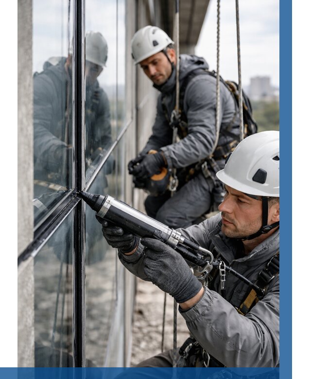 Герметизация витражных швов в Канаше от 668 р. | ВЫСОТНИК-Кна