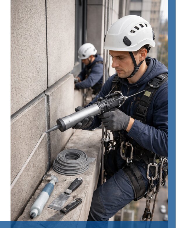 Герметизация деформационных швов фасада в Канаше от 719 | ВЫСОТНИК-Кна