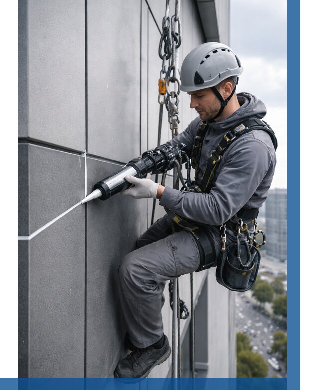 Герметизация стыков фасадных панелей в Канаше от 6677 р.| ВЫСОТНИК-Кна