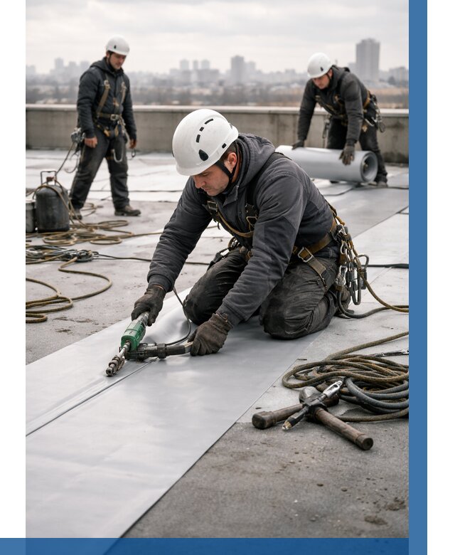 Ремонт мембранной кровли в Канаше от 1849 р./м2 | ВЫСОТНИК-Кна