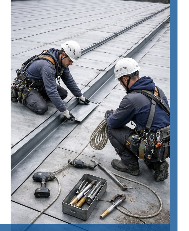 Ремонт фальцевой кровли в Канаше от 719 р. | ВЫСОТНИК-Кна