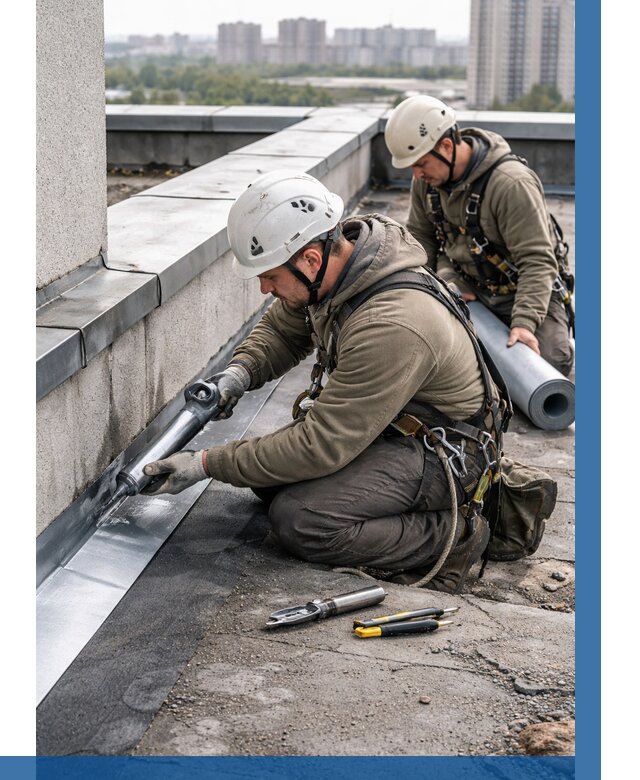 Ремонт кровельных примыканий в Канаше от 1233 р. | ВЫСОТНИК-Кна