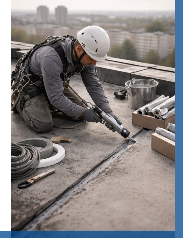 Герметизация швов кровли в Канаше от 462 р./м2 | ВЫСОТНИК-Кна