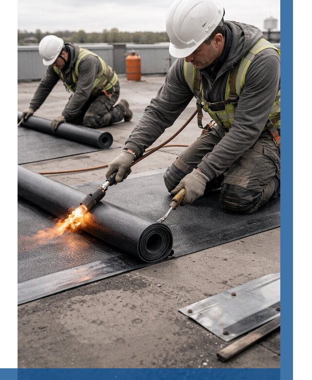 Монтаж наплавляемой кровли в Канаше от 873 р. — ВЫСОТНИК-Кна