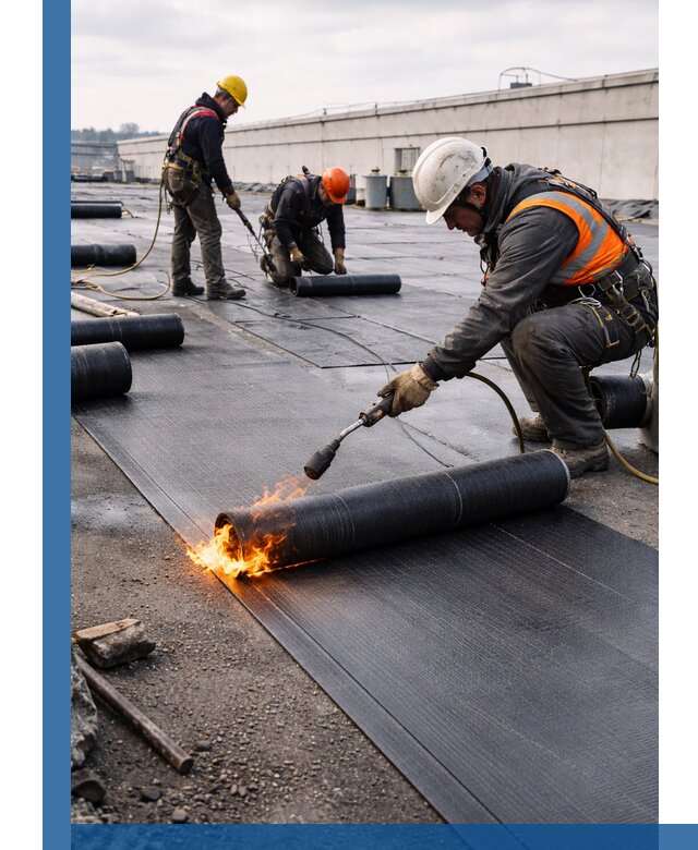 Монтаж наплавляемой кровли в Канаше профессионально