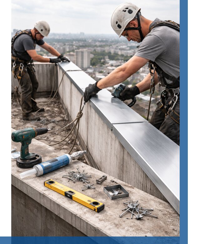 Монтаж парапетных крышек в Канаше от 822 р. | ВЫСОТНИК-Кна