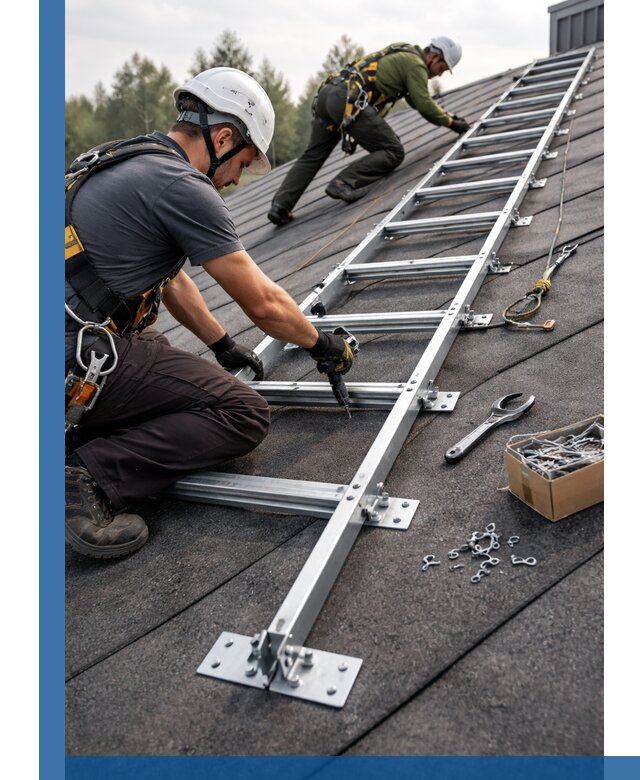 Профессиональный монтаж кровельной лестницы в Канаше под ключ