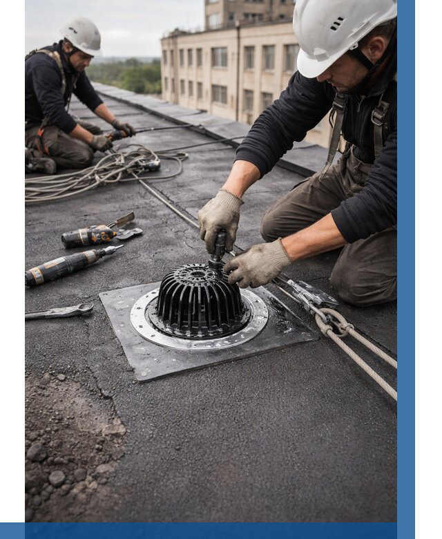 Установка водосточных воронок в Канаше цена от 3595 р. | ВЫСОТНИК-Кна