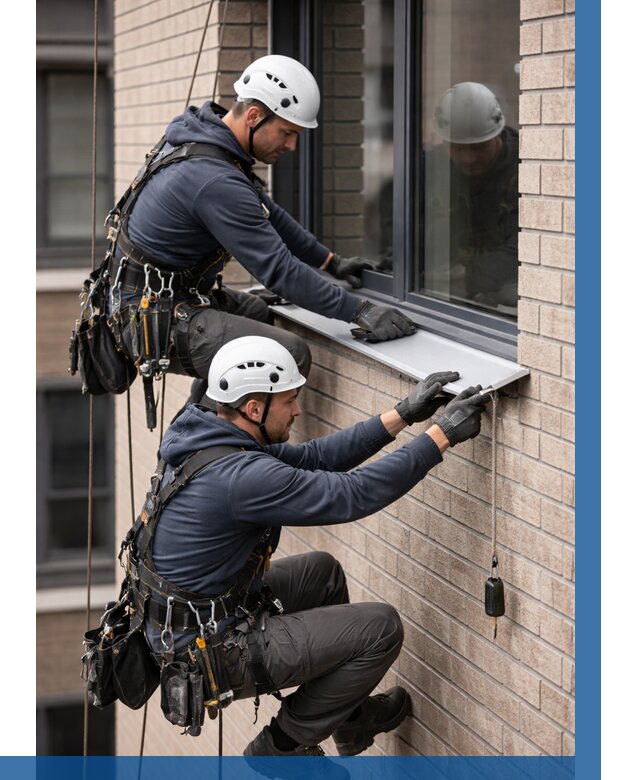 Монтаж оконных отливов под ключ в Канаше от 3595 р. | ВЫСОТНИК-Кна