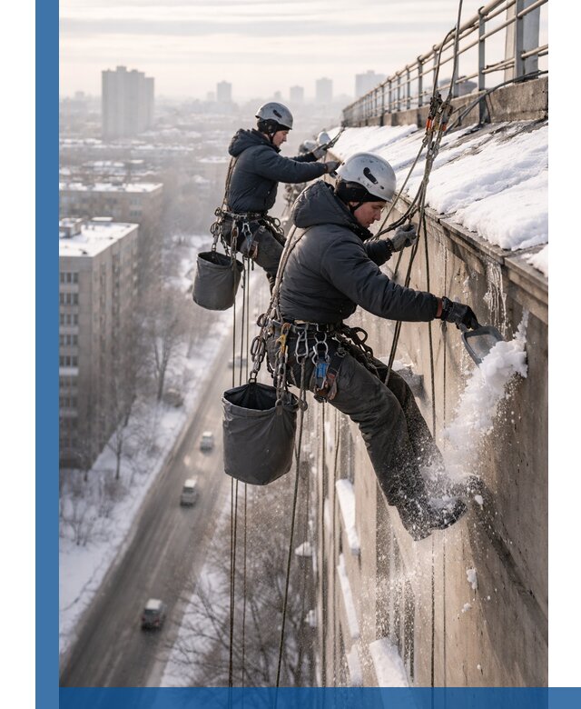 Очистка карнизов от снега в Канаше профессионально и безопасно