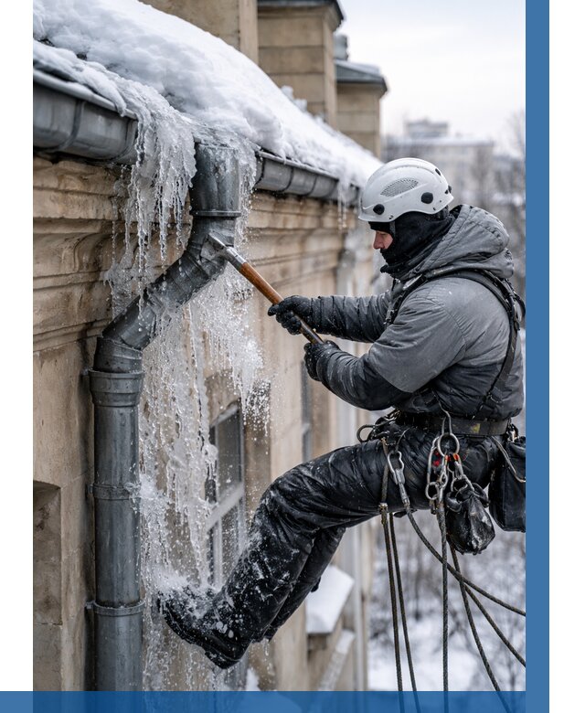 Очистка водостоков от льда в Канаше от 3595 р. | ВЫСОТНИК-Кна