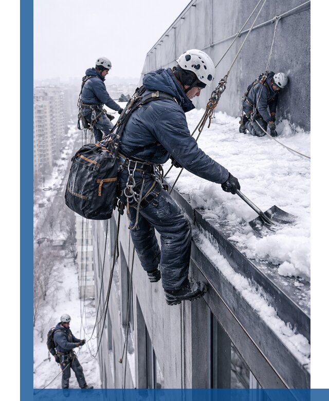 Абонентское обслуживание кровли зимой в Канаше регулярный уход