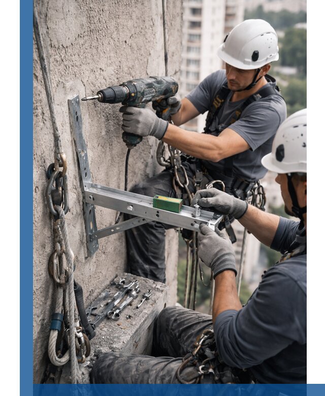 Установка кронштейнов кондиционера и крепежа в Канаше