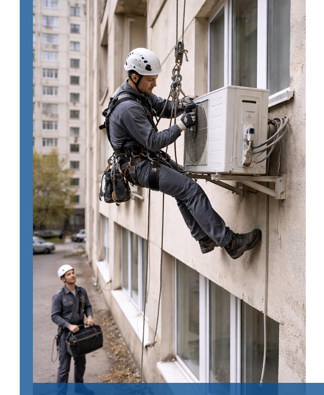 Демонтаж внешнего блока кондиционера в Канаше профессионально