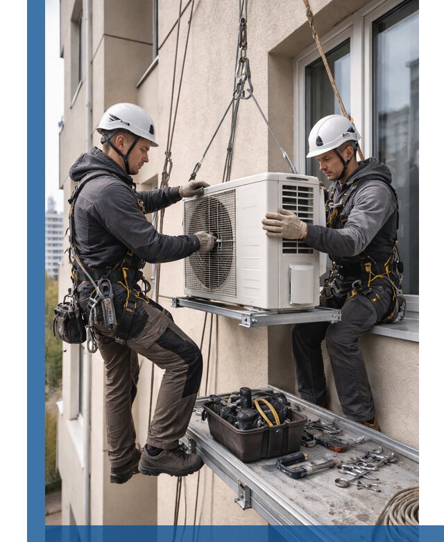 Перенос внешнего блока кондиционера в Канаше с монтажом и крепежом