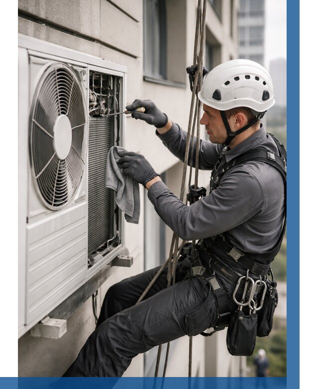 Обслуживание внешнего блока кондиционера в Канаше от 2773 р.ВЫСОТНИК-Кна