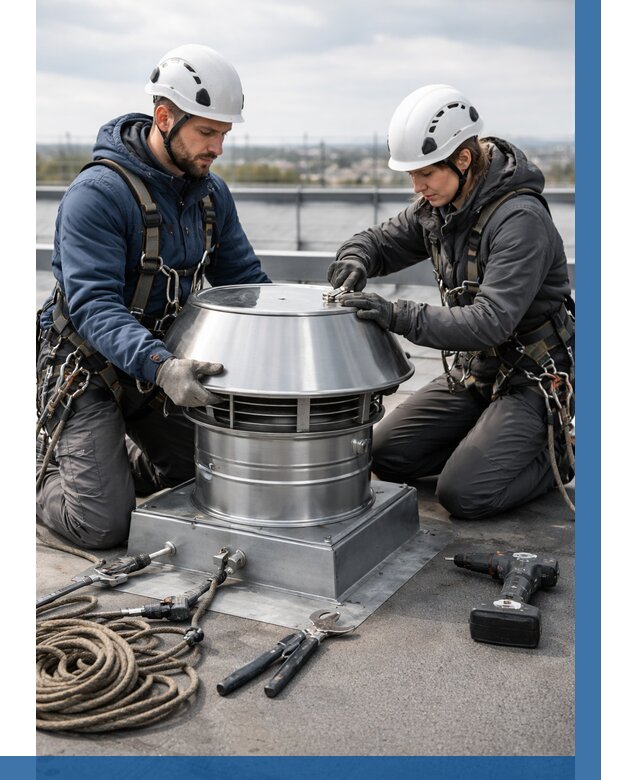 Установка дефлекторов на кровле в Канаше от 4622 р. | ВЫСОТНИК-Кна