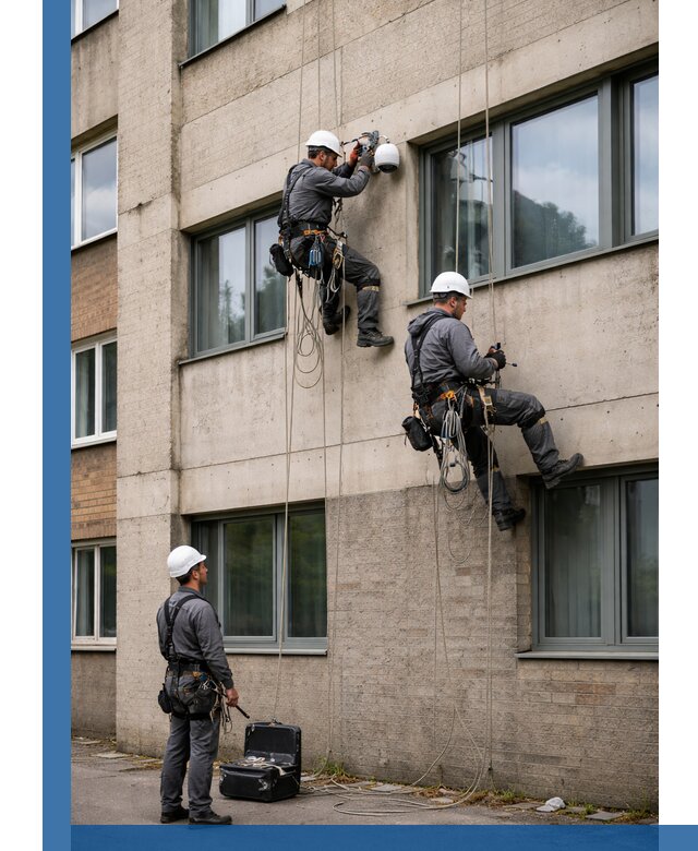 Монтаж фасадных камер видеонаблюдения в Канаше под ключ