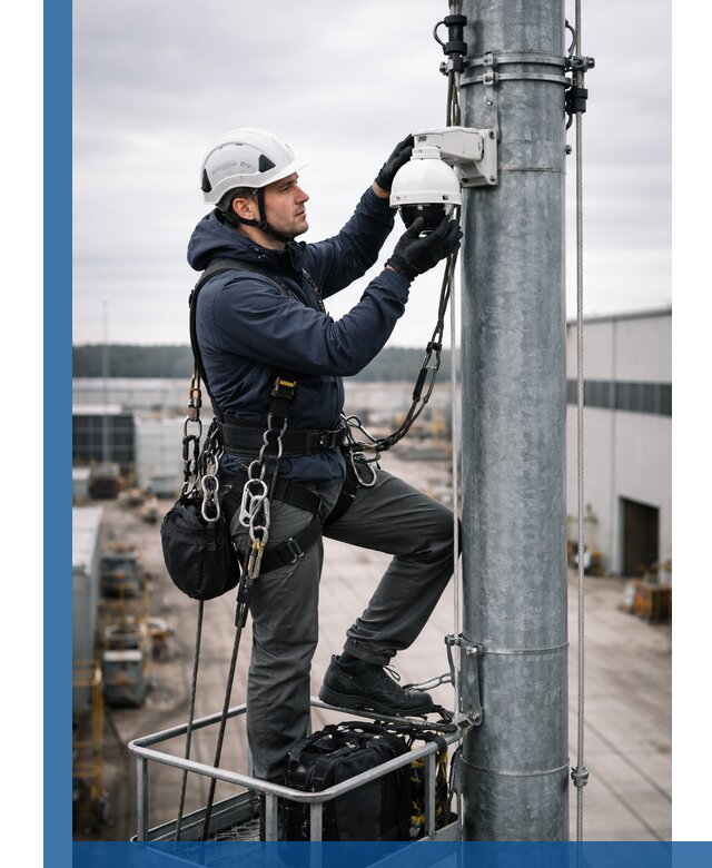 Профессиональная установка видеокамер на мачте в Канаше