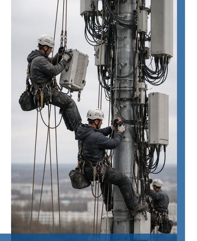 Монтаж оборудования связи на мачте в Канаше от 7704 р. | ВЫСОТНИК-Кна