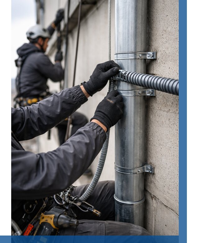 Монтаж гофры для кабеля в Канаше от 308 р. | ВЫСОТНИК-Кна