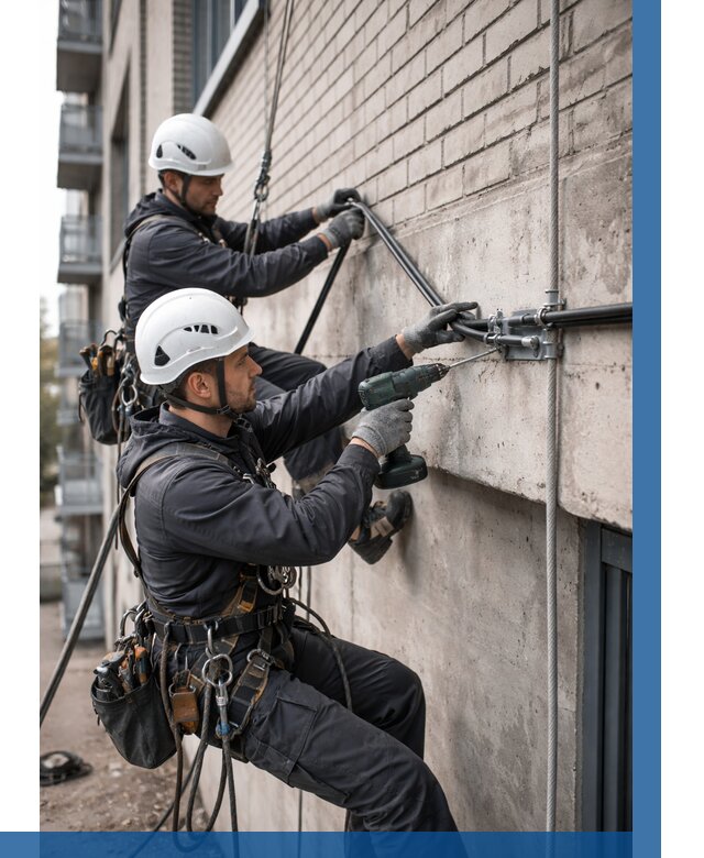 Крепление кабеля на фасаде в Канаше от 360 р. | ВЫСОТНИК-Кна