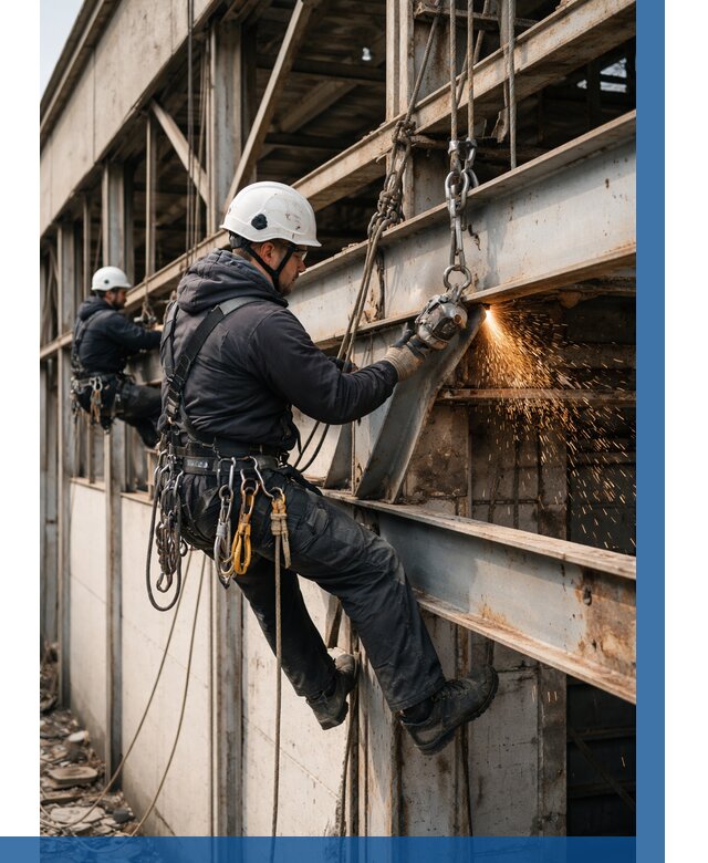 Демонтаж металлоконструкций на высоте в Канаше от 6677р. |ВЫСОТНИК-Кна