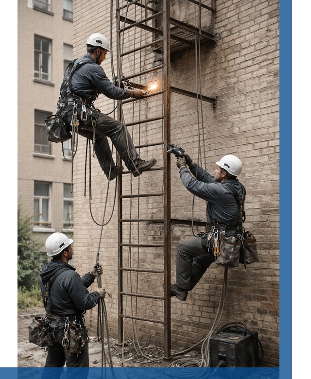 Ремонт пожарной лестницы в Канаше от 7704 р. | ВЫСОТНИК-Кна