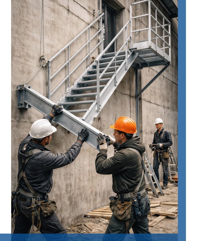 Монтаж металлических лестниц в Канаше от 15408 р. | ВЫСОТНИК-Кна