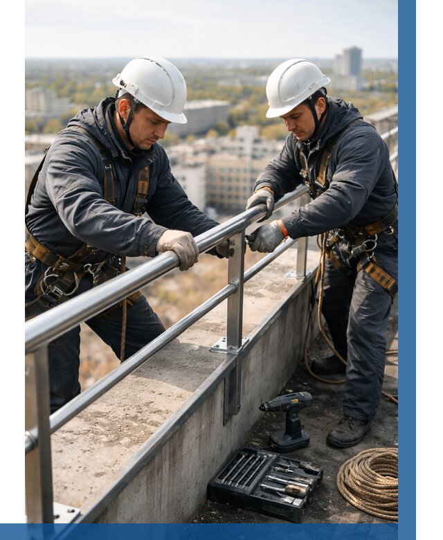 Монтаж перил на высоте в Канаше от 2568 р. | ВЫСОТНИК-Кна